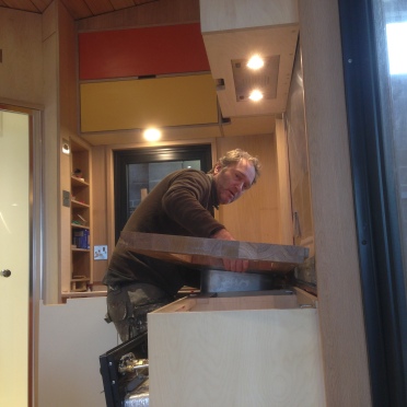 Stephen fitting the worktop