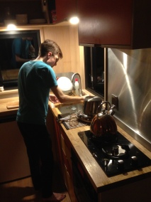 Daniel washing up